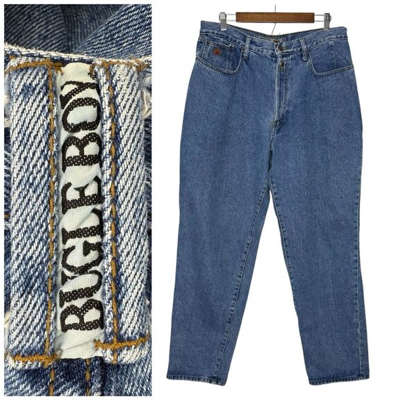 Vintage 90s Bugle Boy Jeans 36x32 Gold Crest N7 Button Fly USA Made Baggy Skater - Picture 1 of 8